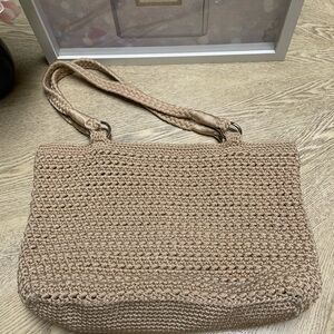 Lina Tan Shoulder Bag with Textured Design
